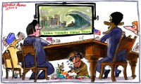 2011-03-15 Gaddafi evil work during Japan tsunami 650