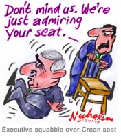 Crean admiring his seat 400wb