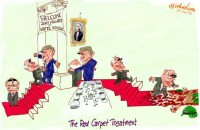 Red carpet Iraq War Howard Bush 450294