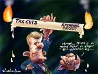Budget Costello tax spending burn candle 450