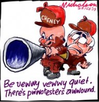 Cheney meets protesters 226233