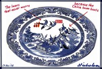RIO BHP Willow pattern China bust 600
