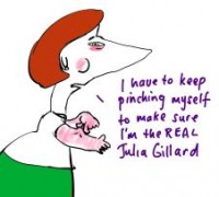 Real Julia pinching herself 226