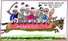  Reserve Bank board usual Melbourne Cup Day deliberation on interest rates Glenn Stevens use whip Economics cartoon 2012-11-06