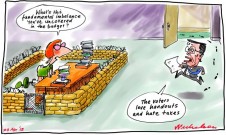 Fundamental imbalance in budget economy surplus deficit voters cartoon 2013-04-23