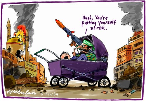 2009-01-08 Hamas firing rockets in Gaza 2009 cartoon reloaded