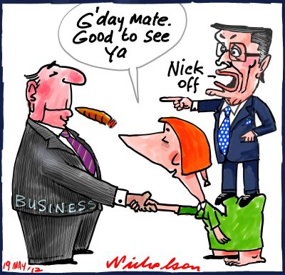 2012-05-19 Gillard woos business Swan class war 