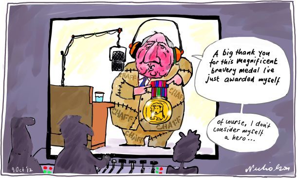 2012-10-09 Alan Jones bravery award cartoon Alan Jones bravery award cartoon