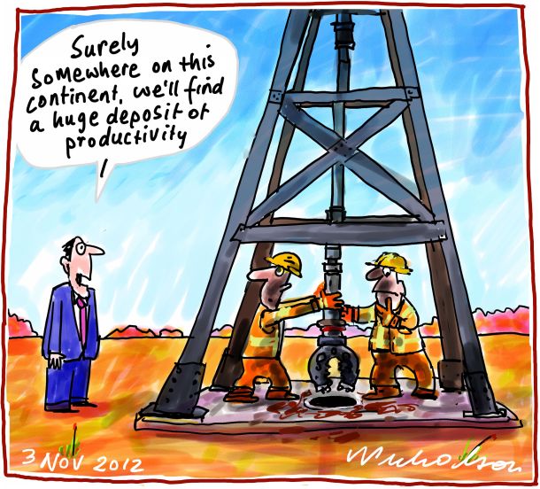 Lucky Country must rely on productivity not just mineral riches business cartoon 2012-12-03