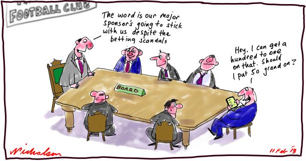 Sponsors cold feet on sporting clubs bad publicity cartoon 2013-02-11