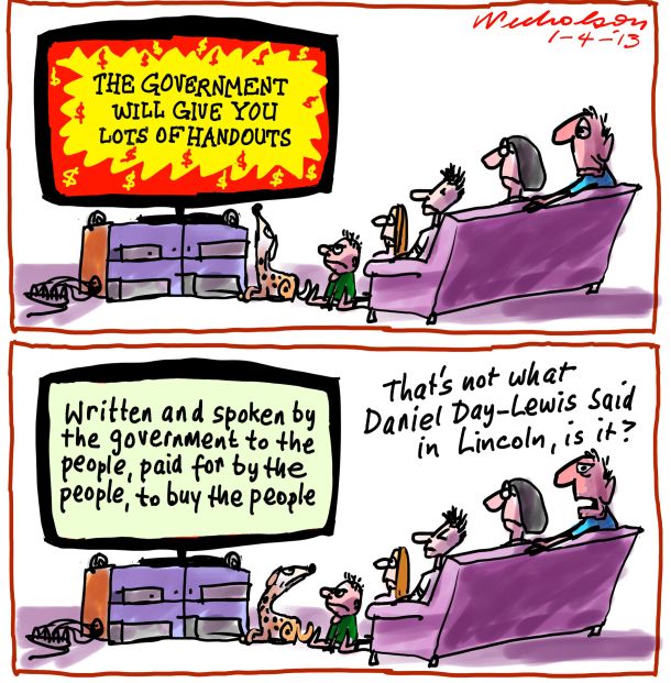 Government sponsored Election ads for the people Media cartoon 2013-04-01