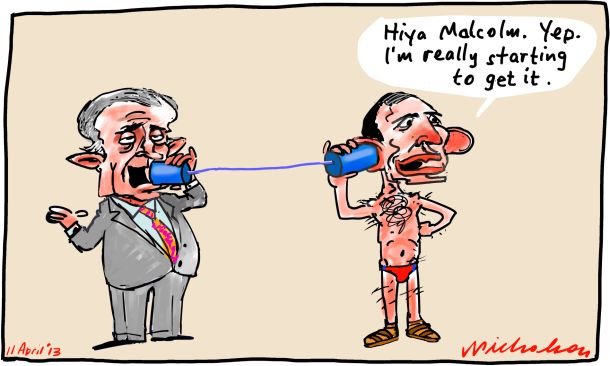 Malcolm Turnbull contacts broadband Tony Abbott cartoon 2013-04-11