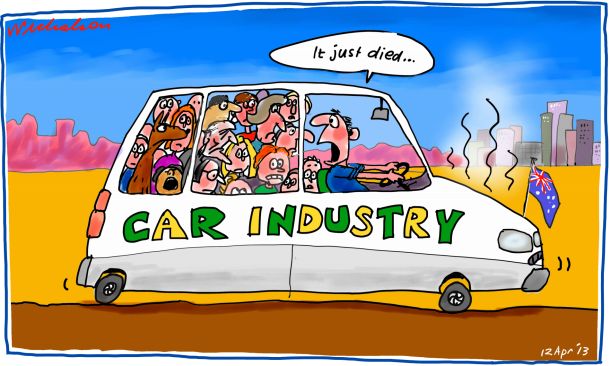 Nasser says car industry dying cartoon 2013-04-12