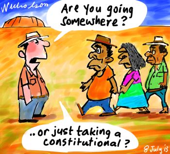 Recognition referendum march aborigines cartoon 2013-07-08