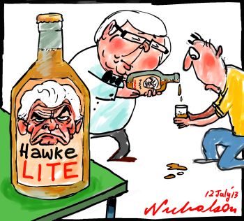 Rudd pronouncement on productivity amounts to Hawke Lite cartoon 2013-07-12