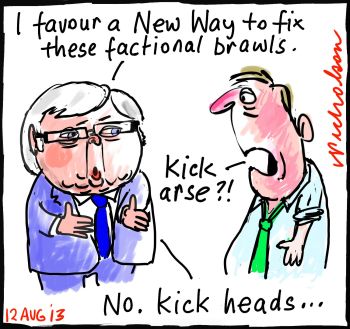 Factional brawl Rudd wants New Way cartoon 2013-08-12