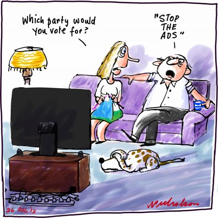 Flood of election ads mainly bad Media 2013-08-26