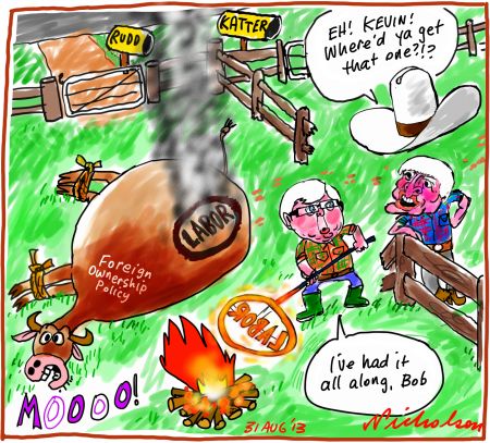 Foreign ownership or agricultural land Kevin Rudd pinches Bob Katter's policy 2013-08-31 