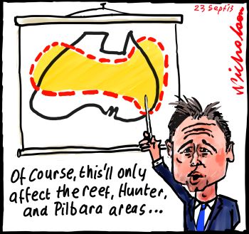 Greg Hunt master plan for environment barrier reef Hunter Pilbara cartoon 2013-09-23