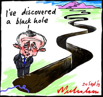 Nalcolm Turnbull sees black hole in NBN cartoon 2013-09-24