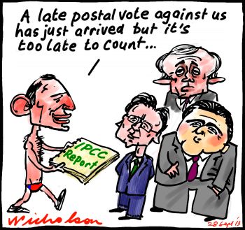 IPCC late vote Abbott Turnbull Hunt Hockey global warming enviironment cartoon 2013-09-28