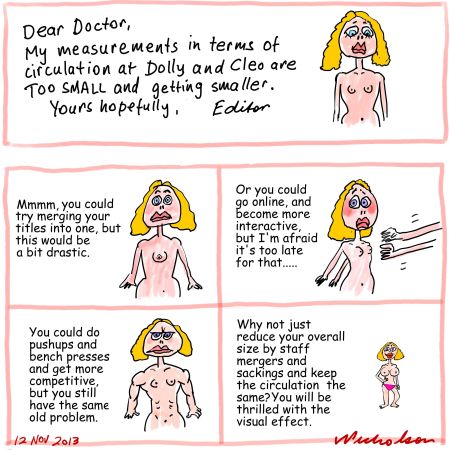 Bauer merges Dolly Cleo staff Media cartoon 2013-11-12
