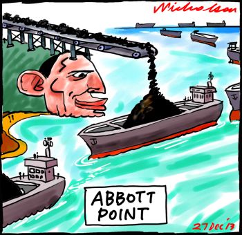Tony Abbott Point coal terminal cartoon 2013-12-27