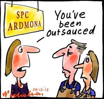 Ardmona announces will outsource jobs cartoon 2013-12-28