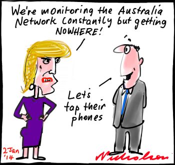 Australia Network Julia Bishop phone tapping Asia cartoon 2014-01-02