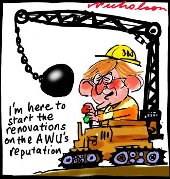 Martin Ferguson will give evidence on AWU slush fund at Royal Commission wrecking ball cartoon2014-04-07