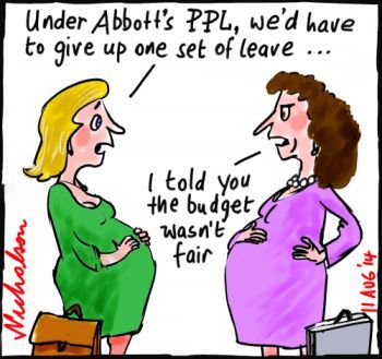 Two sets of maternity allowance cartoon 2014-08-11