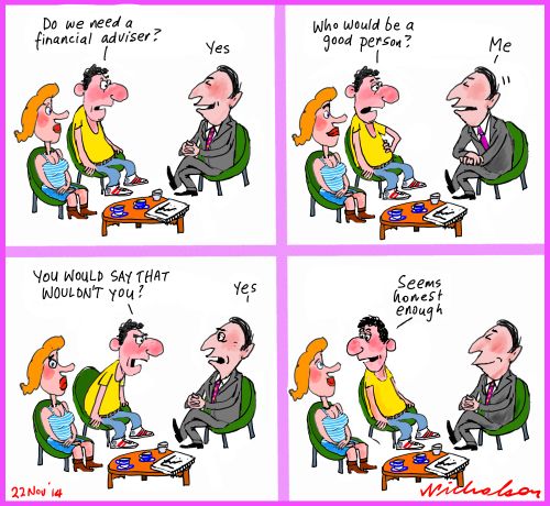 FOFA financial adviser how to choose one Business cartoon 2014-11-22