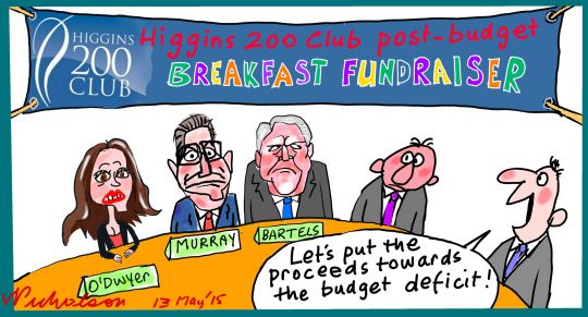 Kelly O'Dwyer post-budget breakfast Margin Call cartoon  2015-05-13