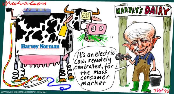 Gerry Harvey buys into dairy 2015-09-03