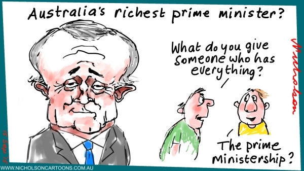 Malcolm Turnbull coup PM present give cartoon Australian Margin Call 2015-09-15