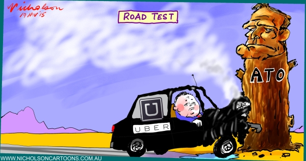 UBER stacks car straight in ATO on topic GST  2015-11-19