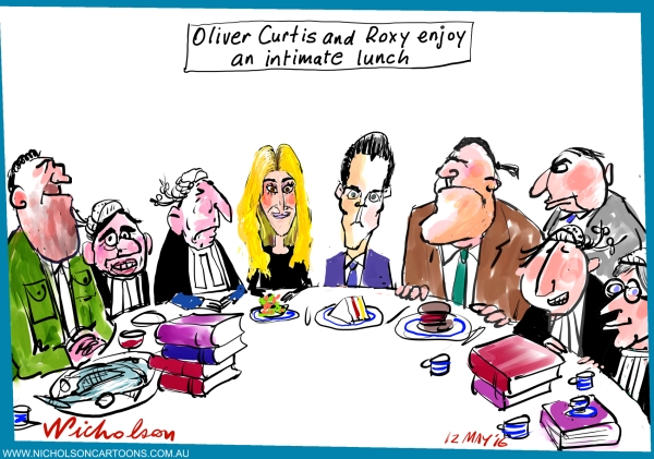 2016-05-12 Oliver and Roxy Curtis intimate lunch Margin Call Australian